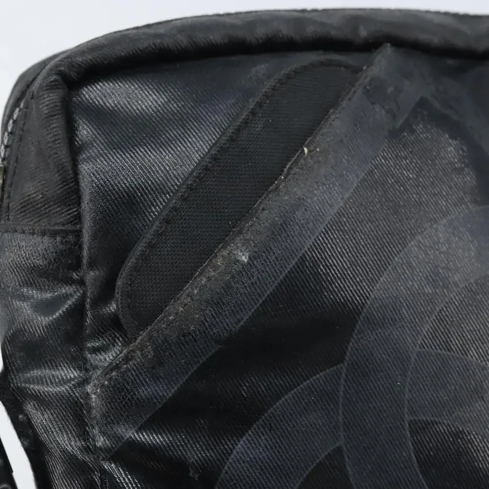 Chanel Coated Canvas Shoulder Bag Black